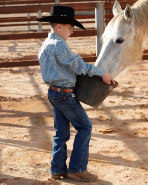 Boy’s White Label Slim Fit -Dark Stonewash