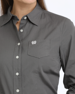 Women’s Solid Arena Fit Button-Down Western Shirt