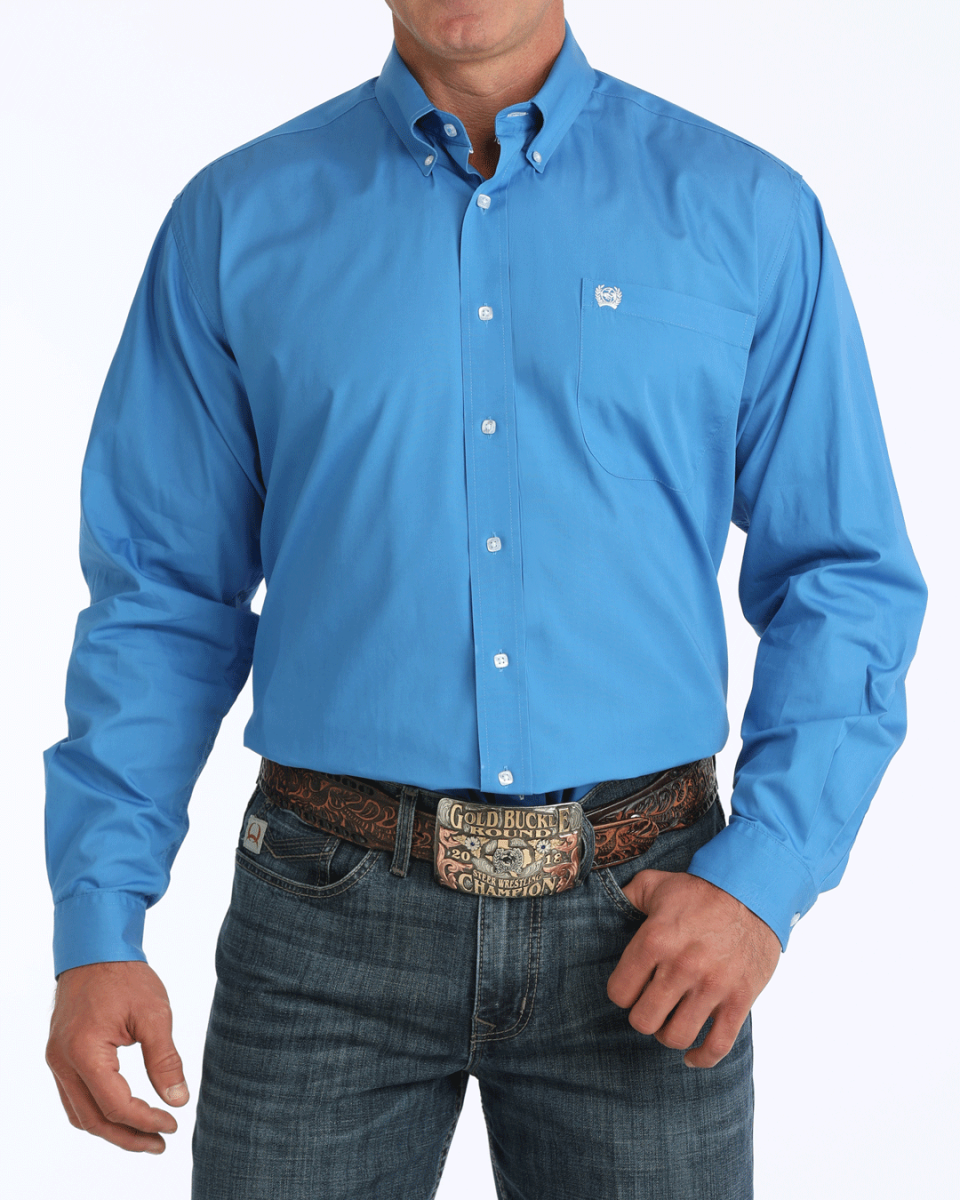 Men's Solid Classic Fit Button-Down Western Shirt