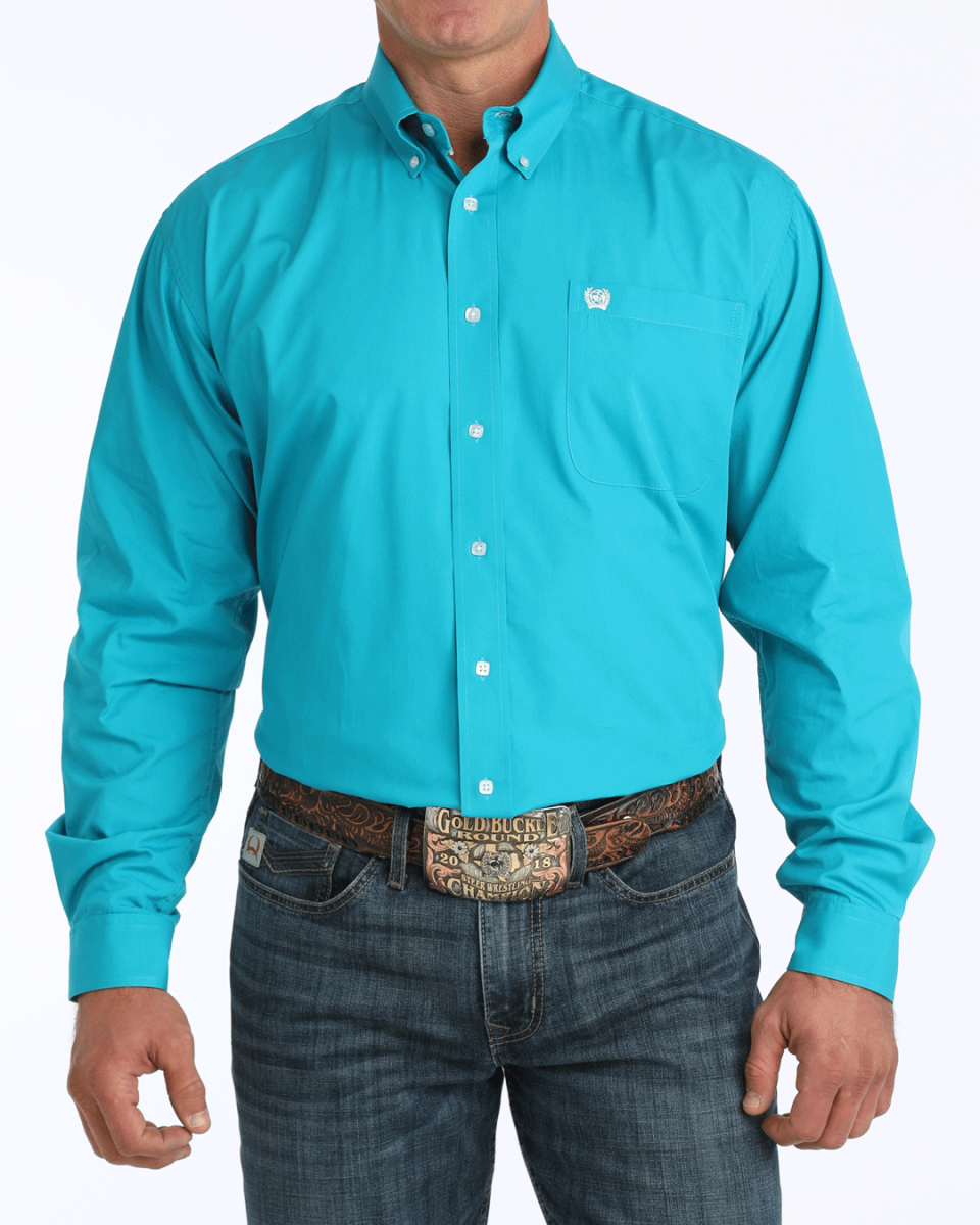 Men's Solid Classic Fit Button-Down Western Shirt