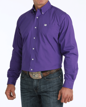 Men’s Solid Classic Fit Western Button-Down Shirt