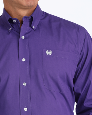 Men’s Solid Classic Fit Western Button-Down Shirt