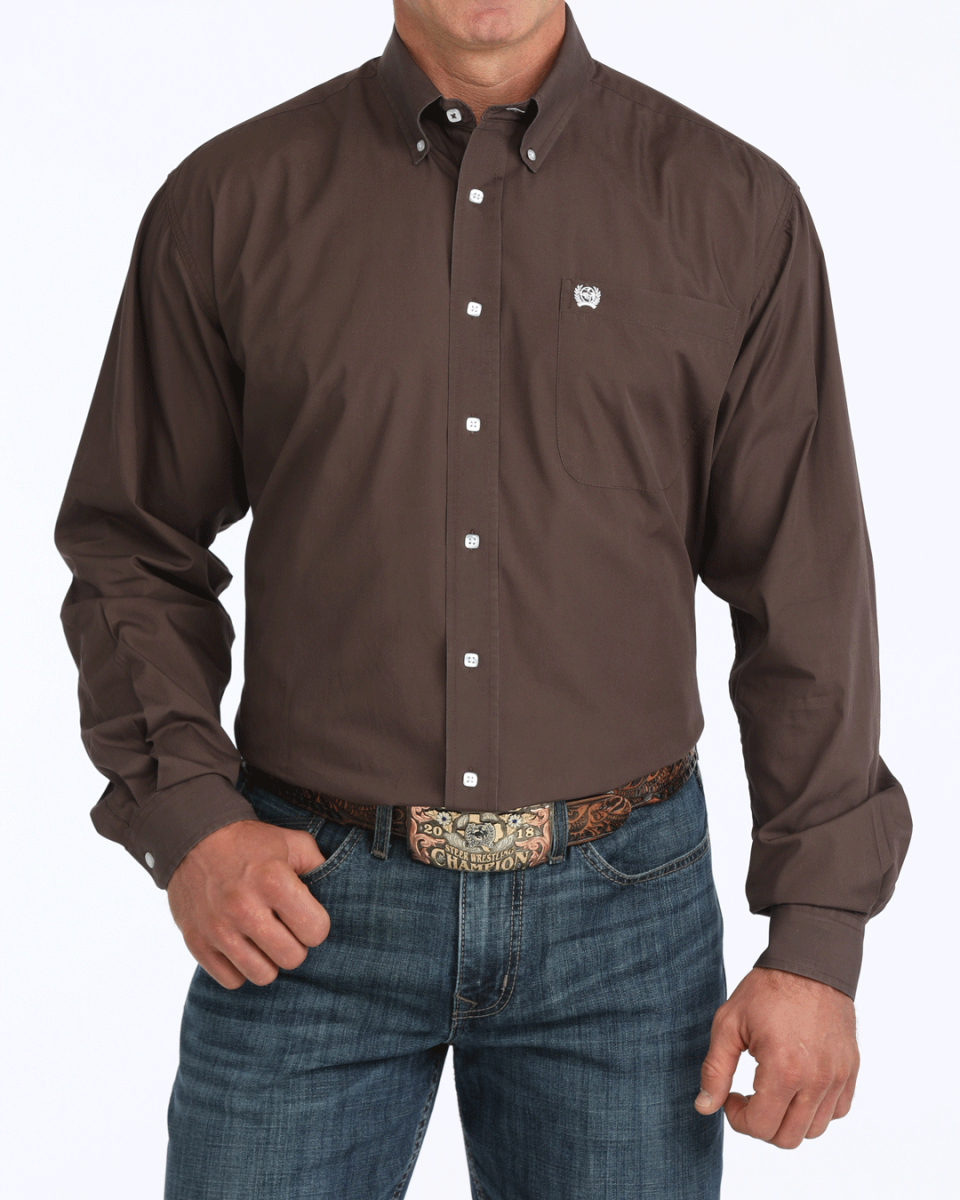 Men's Solid Classic Fit Button-Down Western Shirt