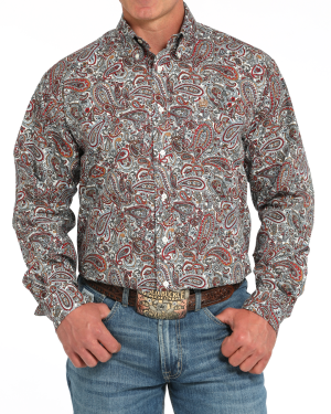 Men’s Paisley Classic Fit Button-Down Western Shirt