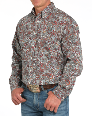 Men’s Paisley Classic Fit Button-Down Western Shirt