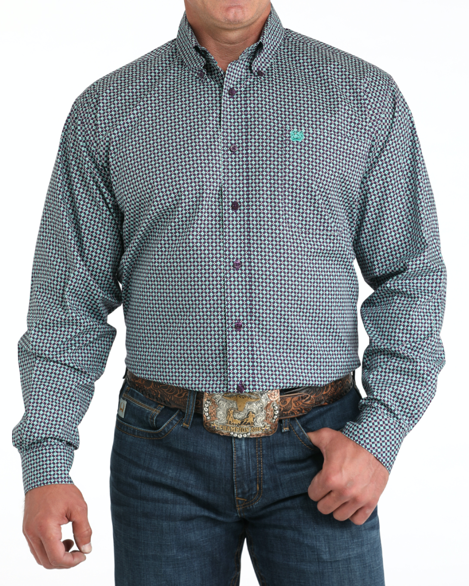 Men's Stretch Classic Fit Button-Down Western Shirt