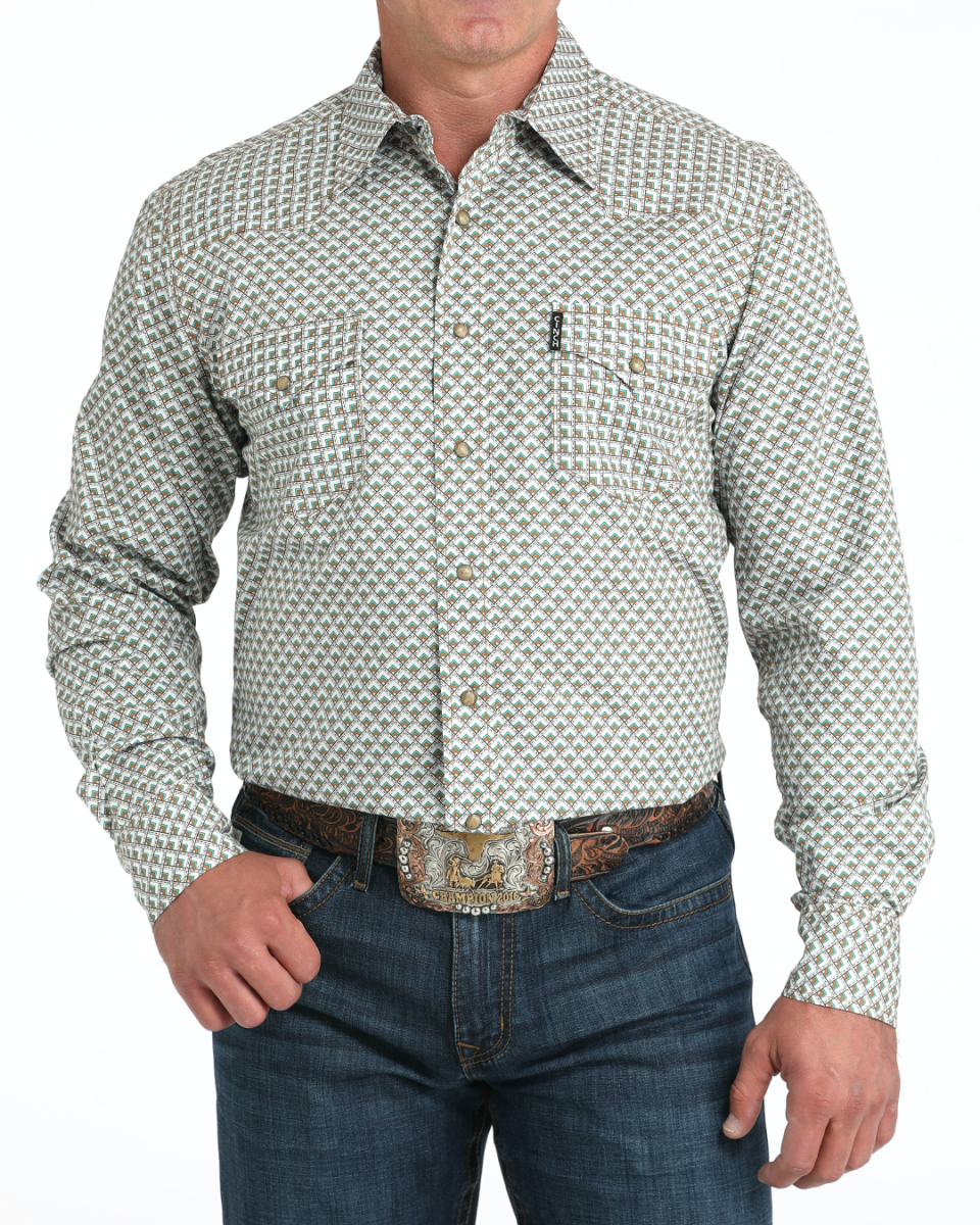 Men's Modern Fit Snap Front Western Shirt