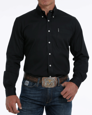 Men’s Solid Modern Fit Button-Down Western Shirt