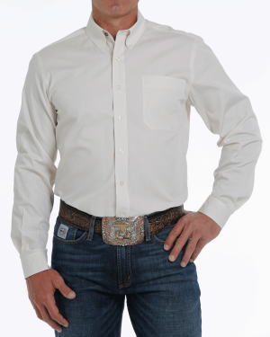 Men’s Solid Modern Fit Button-Down Western Shirt