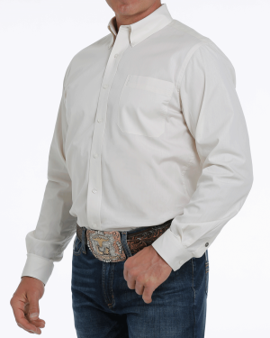 Men’s Solid Modern Fit Button-Down Western Shirt