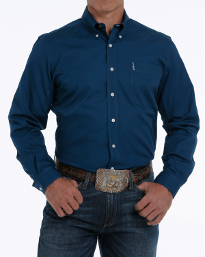 Men’s Solid Modern Fit Button-Down Western Shirt