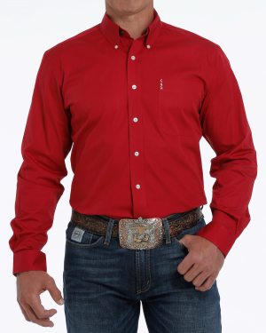 Men’s Solid Modern Fit Button-Down Western Shirt