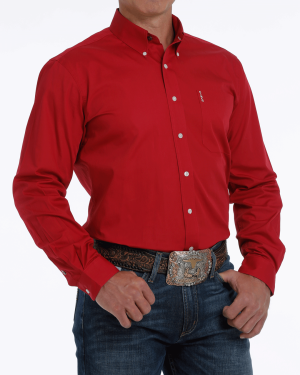 Men’s Solid Modern Fit Button-Down Western Shirt
