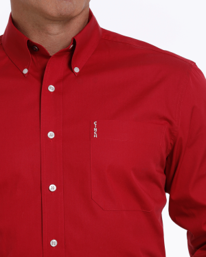 Men’s Solid Modern Fit Button-Down Western Shirt