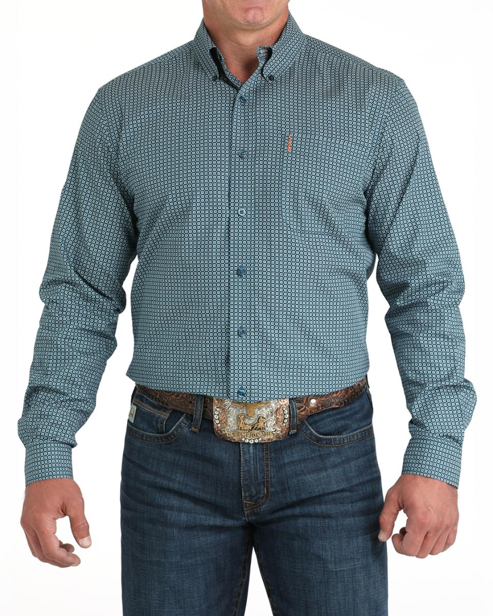 Men's Modern Fit Button-Down Western Shirt