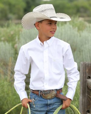 Boy’s Solid Button-Down Western Shirt