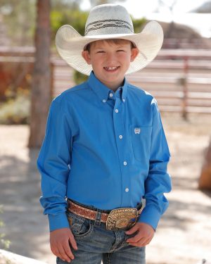 Boy’s Solid Button-Down Western Shirt
