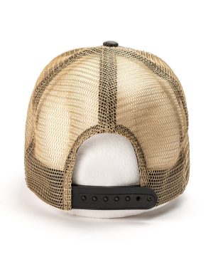 Men’s Trucker Cap Camo with Leather Patch Logo