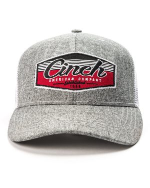 Men’s Cinch Trucker Cap – Gray and White