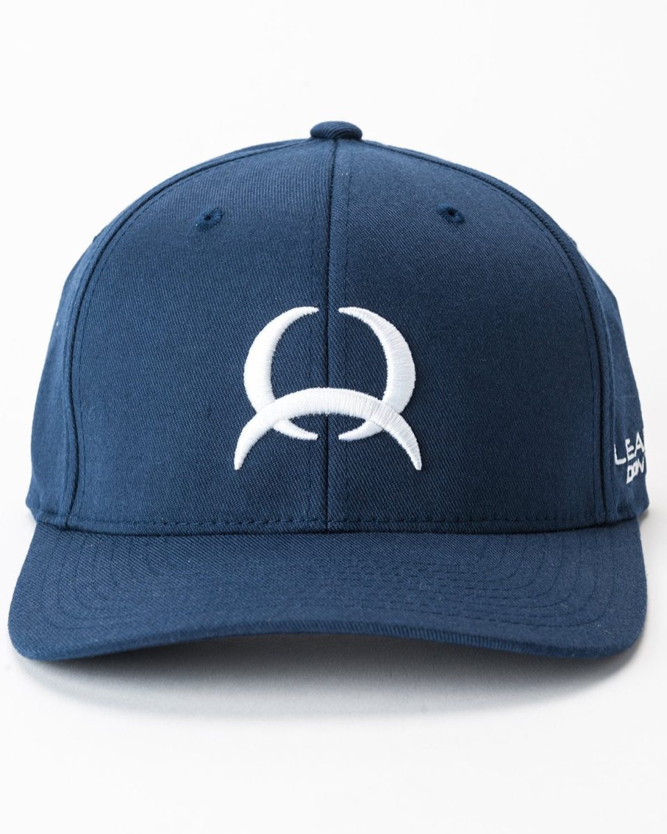 Men's Fitted FlexFit Lead Don't Follow with Tech Logo - Navy