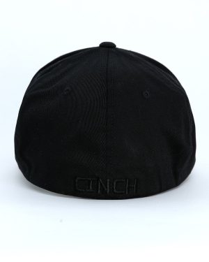 Men’s Fitted Flexfit Cap with American Flag – Black on Black