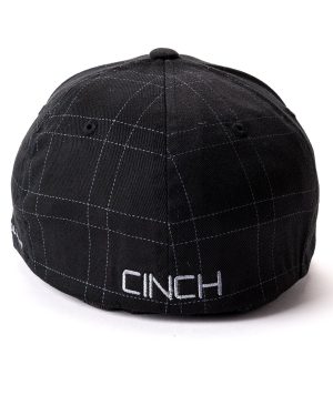 Men’s Fitted Flexfit Lead Don’t Follow Cap with Tech Logo – Black Plaid