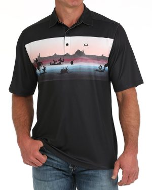 Men’s Wild West Polo – Black **Final Sale**