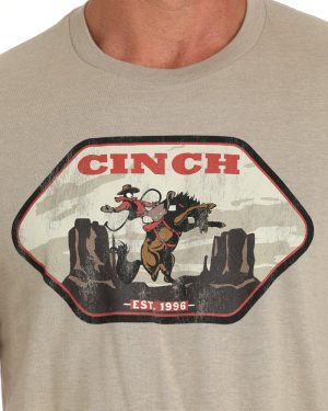 Men’s Cinch Cowboy Tee – Tan **Final Sale**