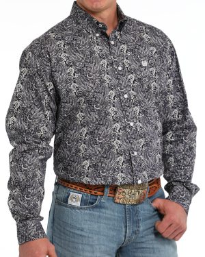 Men’s Classic Fit Button-Down Western Shirt **Final Sale**