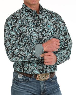 Men’s Paisley Classic Fit Button-Down Western Shirt **Final Sale**