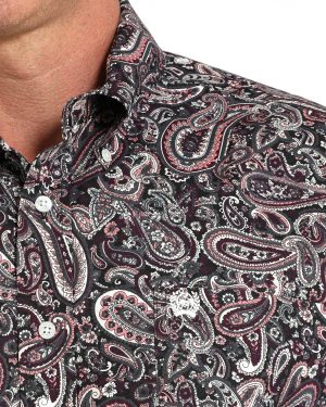 Men’s Paisley Classic Fit Button-Down Western Shirt