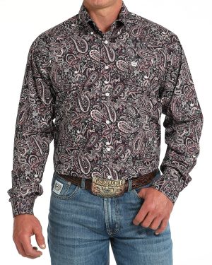 Men’s Paisley Classic Fit Button-Down Western Shirt