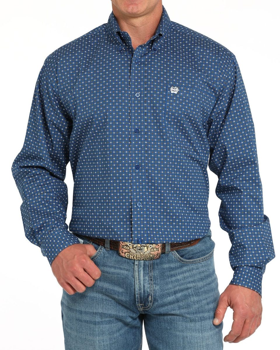 Men's Stretch Classic Fit Button-Down Western Shirt