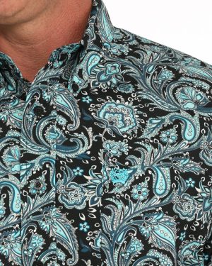 Men’s Paisley Classic Fit Button-Down Western Shirt **Final Sale**