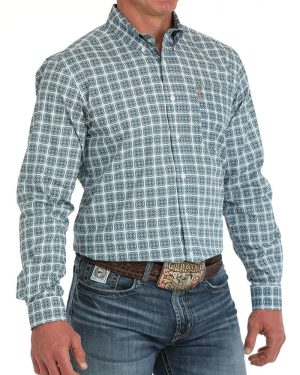Men’s Modern Fit Button-Down Western Shirt **Final Sale**