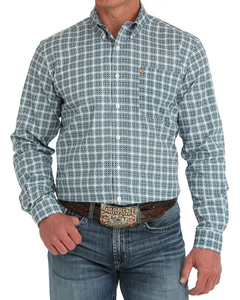 Men's Modern Fit Button-Down Western Shirt **Final Sale**